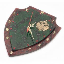 Настенные часы &amp;quot;Щит&amp;quot; бронза змеевик