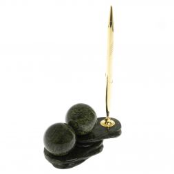 Композиция "Два шара" из змеевика с ручкой 4,5 см