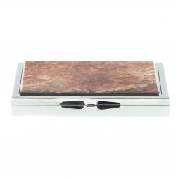 Таблетница на 3 отделения камень авантюрин цвет серебро