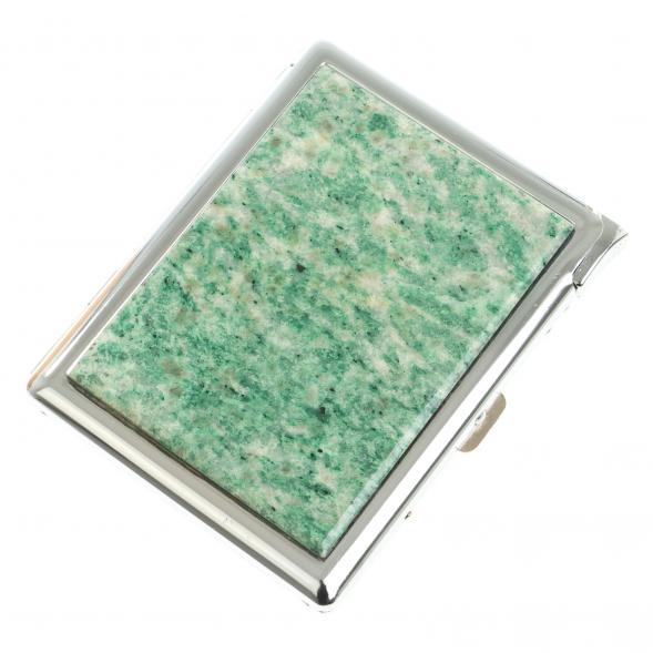 Портсигар на 10 сигарет с зажигалкой камень лиственит 123415