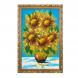 Картина &amp;quot;Букет подсолнухов&amp;quot; багет 46х66 см каменная крошка голубой фон 124040