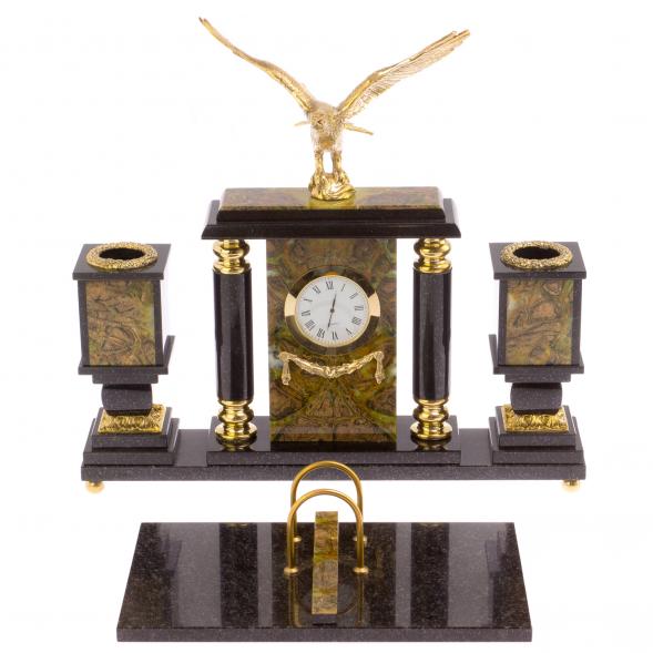 Настольный набор &amp;quot;Орел&amp;quot; офиокальцит бронза 125883