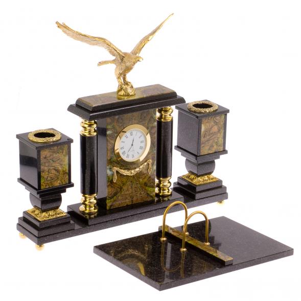 Настольный набор &amp;quot;Орел&amp;quot; офиокальцит бронза 125883