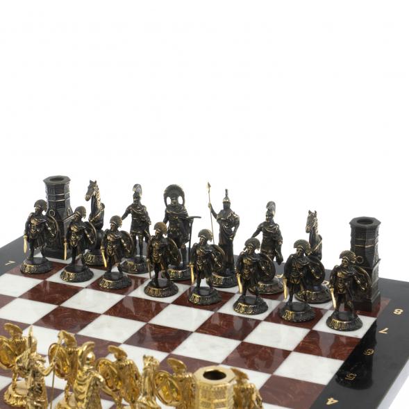 Шахматы подарочные &amp;quot;Спарта&amp;quot; фигуры бронза / мрамор, лемезит 127960