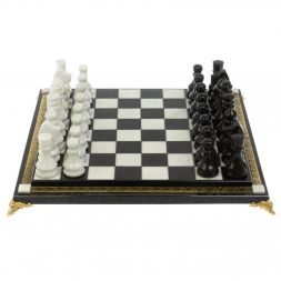 Шахматы &amp;quot;Традиционные&amp;quot; из бронзы и мрамора 44,5х44,5 см