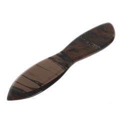 Нож каменный из коричневого обсидиана 22х4,5х1 см