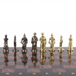 Шахматы подарочные &amp;quot;Турецкие&amp;quot; из камня лемезит и змеевик 32х32 см