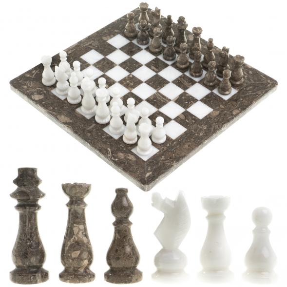 Шахматы сувенирные &amp;quot;Битва&amp;quot; камень мрамор ракушечник 25х25 см 121654