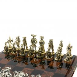 Шахматы "Средневековье" доска 40х40 см из обсидиана