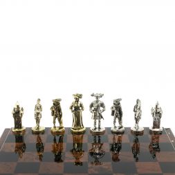 Шахматы "Средневековье" доска 40х40 см из обсидиана