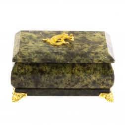 Шкатулка из змеевика &amp;quot;Ларец&amp;quot; на ножках 10,5х6х6 см