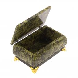 Шкатулка из змеевика &amp;quot;Ларец&amp;quot; на ножках 10,5х6х6 см