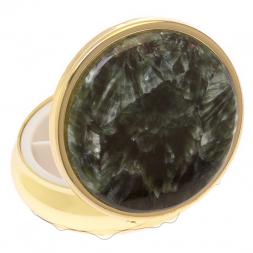 Таблетница на 3 отсека камень серафинит цвет золото