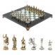 Шахматы турнирные &amp;quot;Римские воины&amp;quot; из мрамора и змеевика 28х28 см 127734