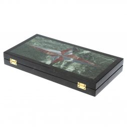 Каменные нарды "Звезда" лемезит, серый мрамор