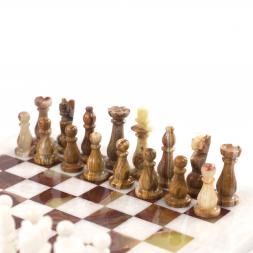 Шахматы из камня &amp;quot;Школьные&amp;quot; камень оникс мрамор 25х25 см