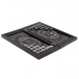 Нарды с гравировкой "Черноморский флот" из гранита