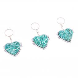 Складное зеркало брелок из амазонита Сердце