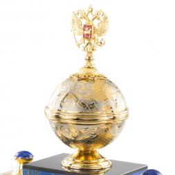 Письменный набор руководителя &amp;quot;Держава&amp;quot; камень лазурит