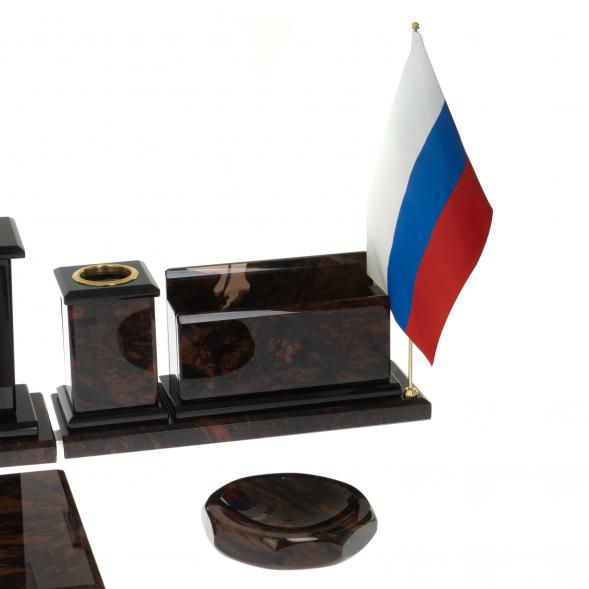 Настольный прибор &amp;quot;Золотой&amp;quot; камень обсидиан 122378