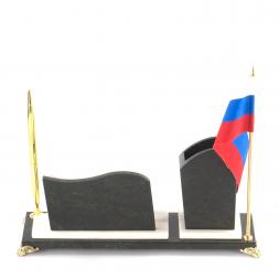 Настольный набор с флагом России мрамор