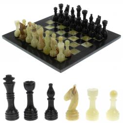 Настольные шахматы из оникса "Поединок" доска 30х30 см