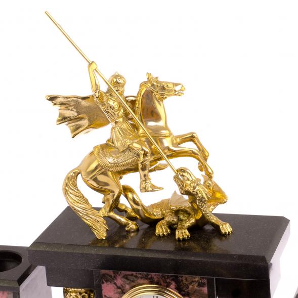 Настольный набор &amp;quot;Георгий Победоносец&amp;quot; камень родонит 126330