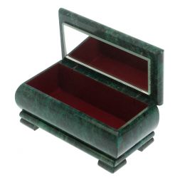 Шкатулка "Хозяйка медной горы. Малахит" из змеевика 16х8х7,5 см