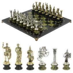 Шахматы &amp;quot;Римские войны&amp;quot; на подставках доска 44х44 из змеевика