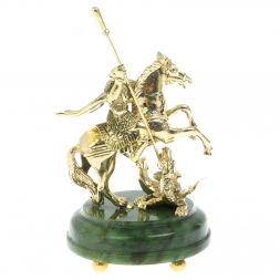 Бронзовая статуэтка "Георгий Победоносец" на нефрите