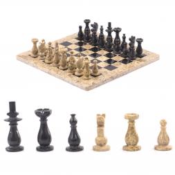 Настольные шахматы &amp;quot;Дебют&amp;quot; доска 30х30 см камень ракушечник мрамор