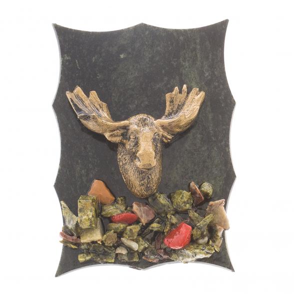 Магнит &amp;quot;Лось&amp;quot; камень змеевик 122276