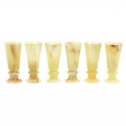 Набор рюмок "Конус" камень оникс в футляре 3,5х8 см 6 шт 20 мл