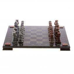 Шахматы с гравировкой &amp;quot;Турнирные&amp;quot; доска 36х36 см мрамор, лемезит