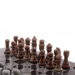 Шахматы с гравировкой &amp;quot;Турнирные&amp;quot; доска 36х36 см мрамор, лемезит