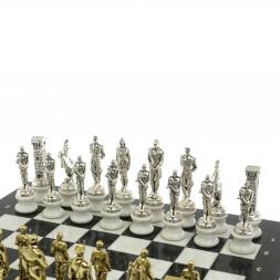 Шахматы &amp;quot;Великая Отечественная война&amp;quot; на подставках доска 48х48 см мрамор/змеевик