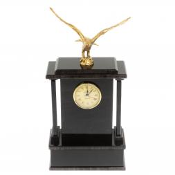 Настольные часы &amp;quot;Орел&amp;quot;из черного обсидиана
