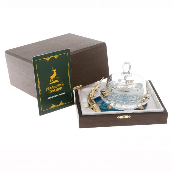 Икорница &amp;quot;Дары морские&amp;quot; камень агат 129996