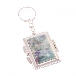 Складное зеркало брелок из флюорита прямоугольное