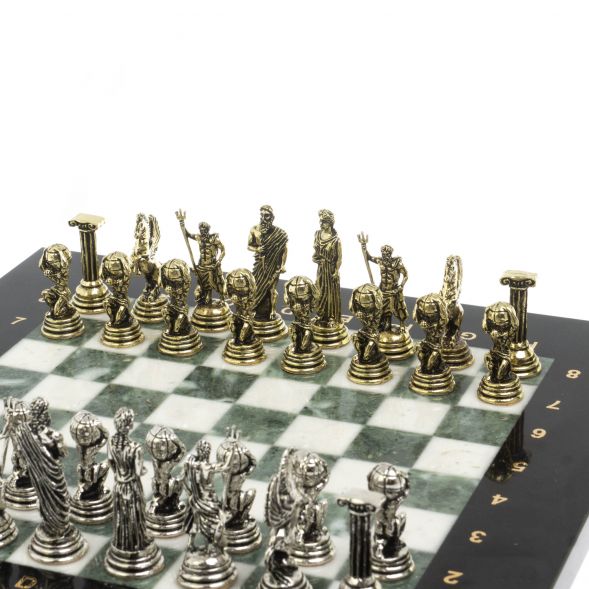 Шахматы настольные &amp;quot;Атлас&amp;quot; из мрамора и змеевика 28х28 см 127738