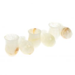 Стопки для виски 60 мл набор 6 шт из белого оникса 5,2х7 см в коробке (2х3)