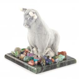 Статуэтка &amp;quot;Бык&amp;quot; мрамолит, змеевик