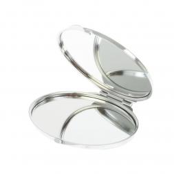 Зеркальце овальное из малахита цвет серебро