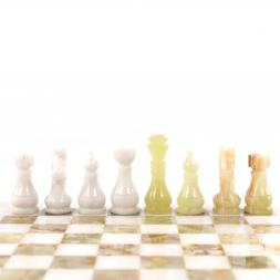 Настольные шахматы "Стандарт" доска 30х30 см камень оникс мрамор