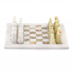 Настольные шахматы "Стандарт" доска 30х30 см камень оникс мрамор