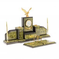 Письменный набор из камня &amp;quot;Горный орел&amp;quot; змеевик