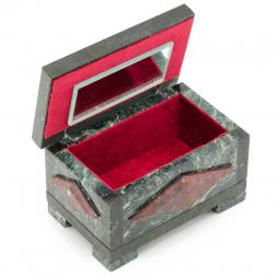 Шкатулка &amp;quot;Ромб&amp;quot; малый змеевик креноид 14,5х9х8 см