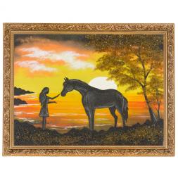 Картина &amp;quot;На закате&amp;quot; багет 36х46 см, каменная крошка