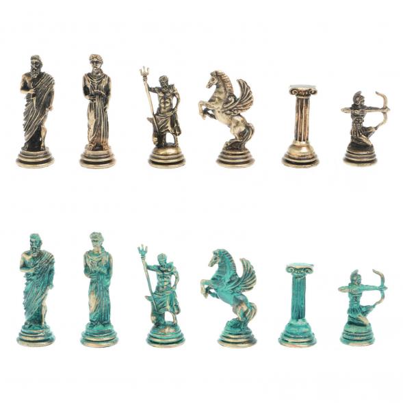 Шахматы &amp;quot;Римские лучники&amp;quot; фигуры бронза / патина 28х28 см из лемезита 128201