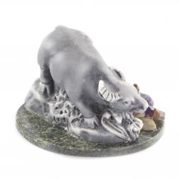 Статуэтка &amp;quot;Бык&amp;quot; мрамолит, подставка из змеевика